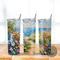 Beach theme tumbler with flowers. Coastal drinkware with floral art. Insulated tumbler with ocean scene. Personalized tropical tumbler
